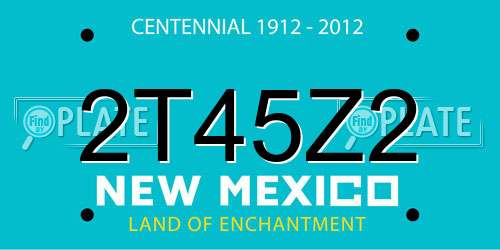 2T45Z2 New Mexico License Plate