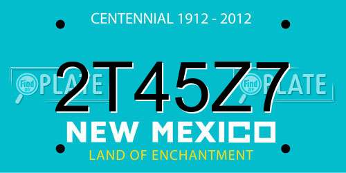 2T45Z7 New Mexico License Plate