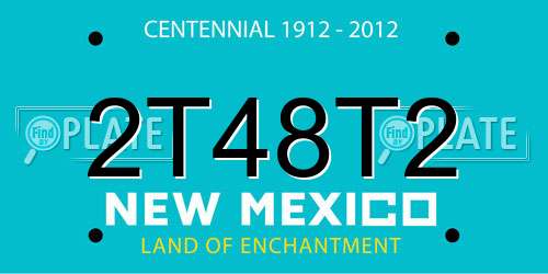 2T48T2 New Mexico License Plate