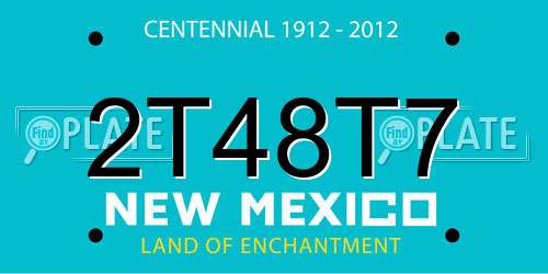 2T48T7 New Mexico License Plate