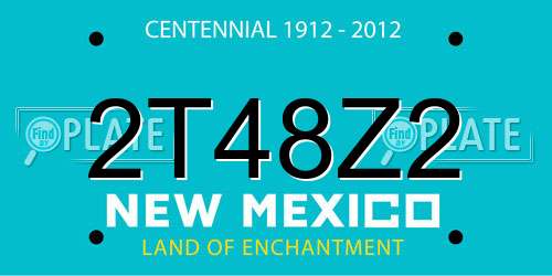2T48Z2 New Mexico License Plate