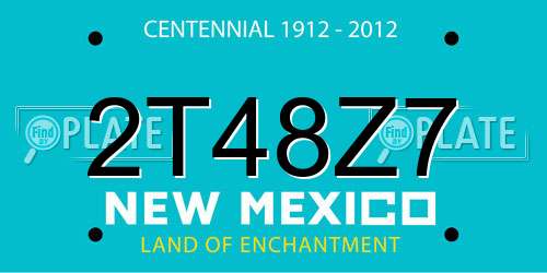 2T48Z7 New Mexico License Plate
