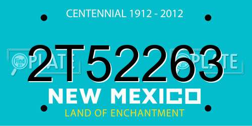 2T52263 New Mexico License Plate