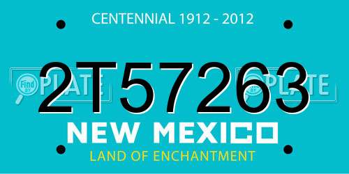 2T57263 New Mexico License Plate