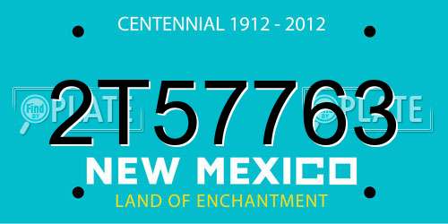 2T57763 New Mexico License Plate