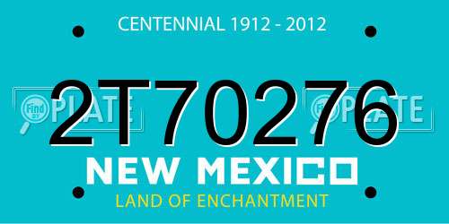 2T70276 New Mexico License Plate