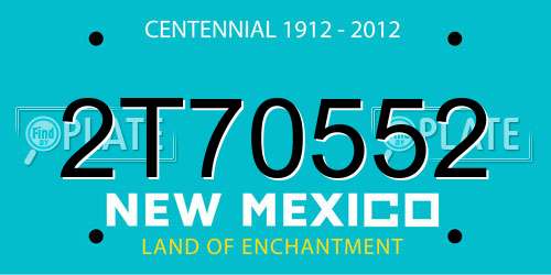 2T70552 New Mexico License Plate