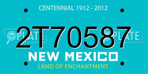 2T70587 New Mexico License Plate