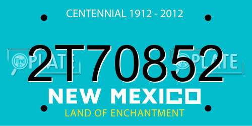 2T70852 New Mexico License Plate
