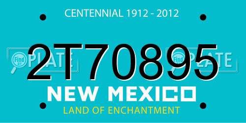 2T70895 New Mexico License Plate