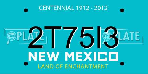 2T75I3 New Mexico License Plate