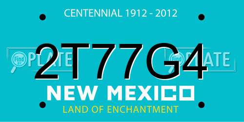 2T77G4 New Mexico License Plate
