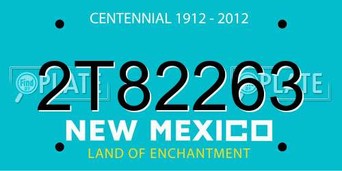 2T82263 New Mexico License Plate