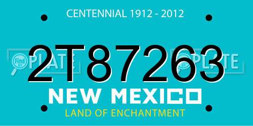 2T87263 New Mexico License Plate