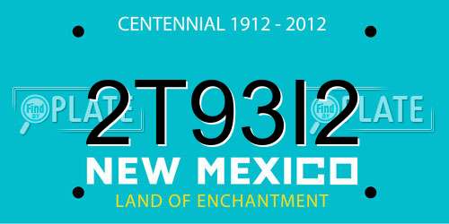 2T93I2 New Mexico License Plate