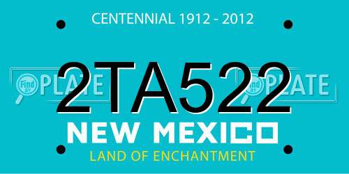 2TA522 New Mexico License Plate