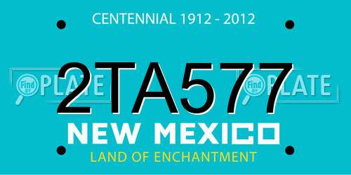 2TA577 New Mexico License Plate