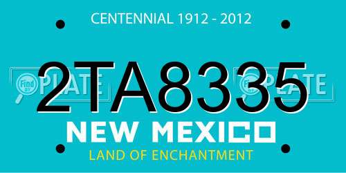 2TA8335 New Mexico License Plate