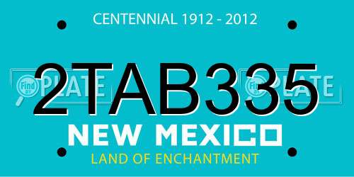 2TAB335 New Mexico License Plate