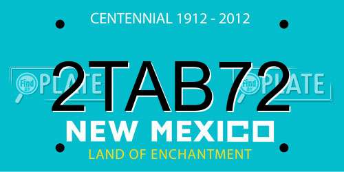 2TAB72 New Mexico License Plate