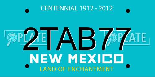 2TAB77 New Mexico License Plate