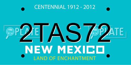 2TAS72 New Mexico License Plate