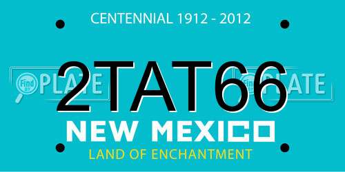 2TAT66 New Mexico License Plate