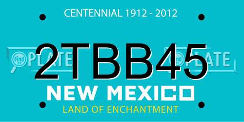 2TBB45 New Mexico License Plate