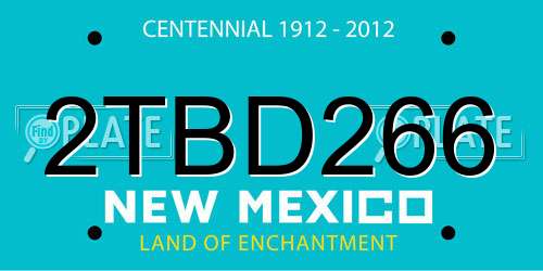 2TBD266 New Mexico License Plate