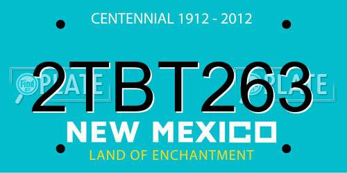 2TBT263 New Mexico License Plate