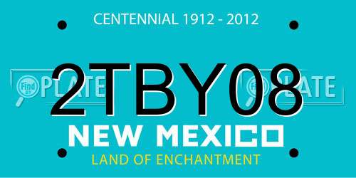 2TBY08 New Mexico License Plate