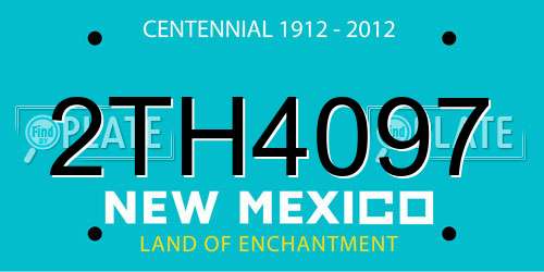 2TH4097 New Mexico License Plate