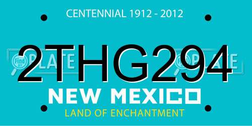 2THG294 New Mexico License Plate