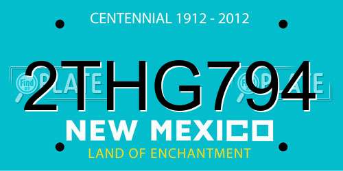 2THG794 New Mexico License Plate