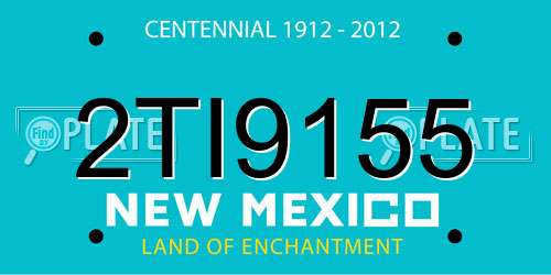 2TI9155 New Mexico License Plate