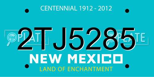 2TJ5285 New Mexico License Plate