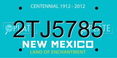 2TJ5785 New Mexico License Plate
