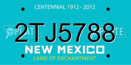 2TJ5788 New Mexico License Plate