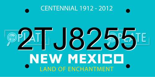 2TJ8255 New Mexico License Plate