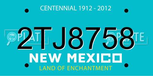 2TJ8758 New Mexico License Plate