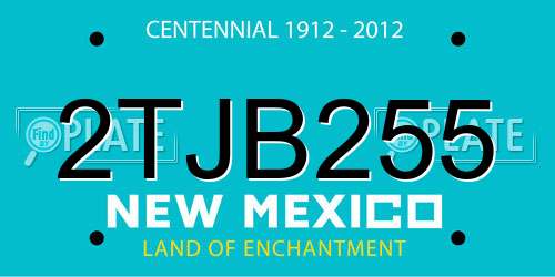 2TJB255 New Mexico License Plate
