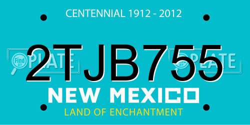 2TJB755 New Mexico License Plate