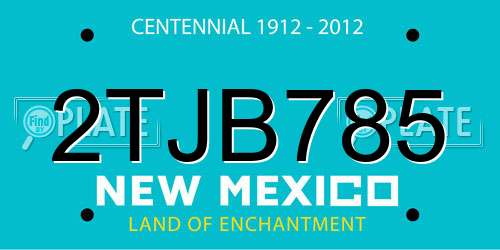 2TJB785 New Mexico License Plate