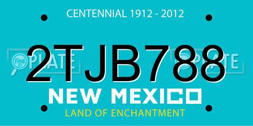 2TJB788 New Mexico License Plate