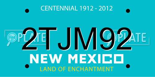 2TJM92 New Mexico License Plate