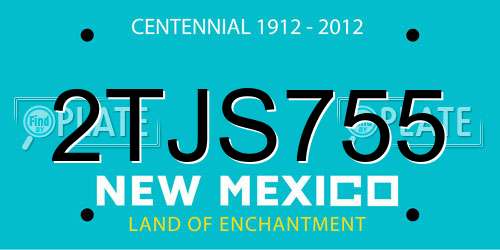 2TJS755 New Mexico License Plate