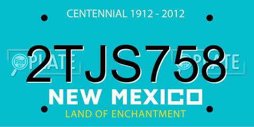 2TJS758 New Mexico License Plate