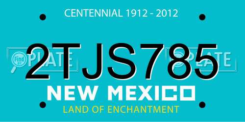 2TJS785 New Mexico License Plate