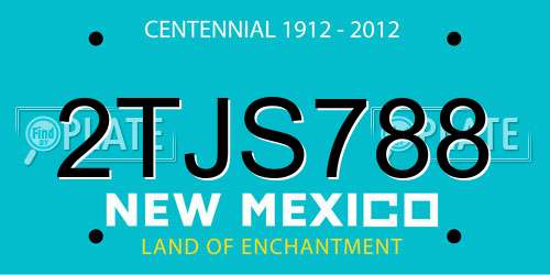 2TJS788 New Mexico License Plate