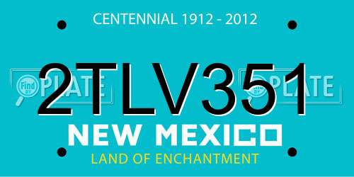 2TLV351 New Mexico License Plate